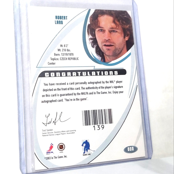 Robert Lang Autograph In The Game BAP X Signature Washington Capitals - Picture 2 of 2